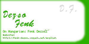 dezso fenk business card